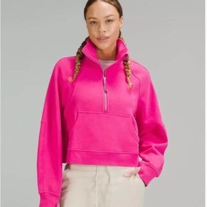NWT Lululemon SCUBA OVERSIZED HALF-ZIP FUNNEL NECK - Sonic Pink - XS/S